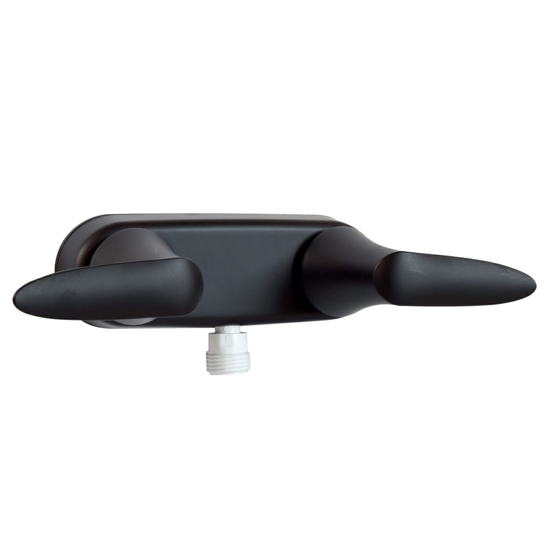 Valterra Shower Control Valve, Catalina, 2 Valve, Single Piece Wall Mount, 4 Inch, 2 Lever Handles, Matte Black, Plastic Underbody – PF223703