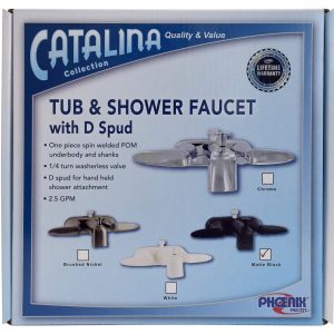 Valterra Faucet, Catalina, Used for Bathtub, Single Piece 4 Inch Wall Mount with Tub/ Shower Diverter, 2 Lever Handles – PF223704