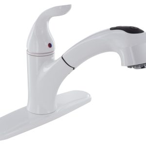 Valterra Faucet, Used for Kitchen, Single Piece 8 Inch Deck Mount, 10 Inch Pull Out Spout, Single Lever Handle – PF231241