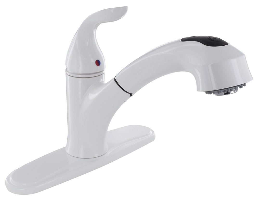 Valterra Faucet, Used for Kitchen, Single Piece 8 Inch Deck Mount, 10 Inch Pull Out Spout, Single Lever Handle – PF231241