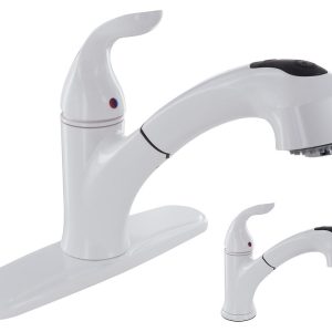 Valterra Faucet, Used for Kitchen, Single Piece 8 Inch Deck Mount, 10 Inch Pull Out Spout, Single Lever Handle – PF231241