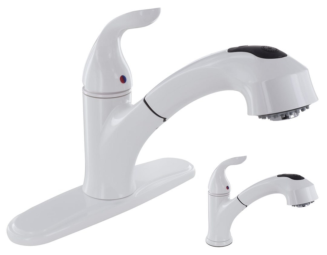Valterra Faucet, Used for Kitchen, Single Piece 8 Inch Deck Mount, 10 Inch Pull Out Spout, Single Lever Handle – PF231241