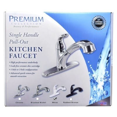 Valterra Faucet, Used for Kitchen, Single Piece 8 Inch Deck Mount, 10 Inch Pull Out Spout, Single Lever Handle – PF231241