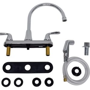 Valterra Faucet, Premium, Use for Kitchen, 8 Inch Gooseneck Type Spout, Chrome Plated/ Stainless Steel, 2-Lever Handle, Hybrid Shield – PF231301