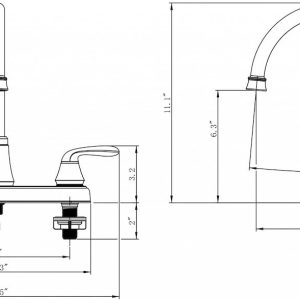 Valterra Faucet, Used for Kitchen, Single Piece 8 Inch Deck Mount, 9 Inch Hi-Arc Spout, 2 Lever Handle – PF231302