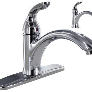 Valterra Faucet, Used for Kitchen, Single Piece 8 Inch Deck Mount, 9 Inch Hi-Arc Spout, Single Lever Handle – PF231321