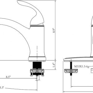 Valterra Faucet, Used for Kitchen, Single Piece 8 Inch Deck Mount, 9 Inch Hi-Arc Spout, Single Lever Handle – PF231321