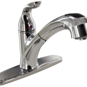 Valterra Faucet, Used for Kitchen, Single Piece 8 Inch Deck Mount, 10 Inch Pull Out Spout, Single Lever Handle – PF231341
