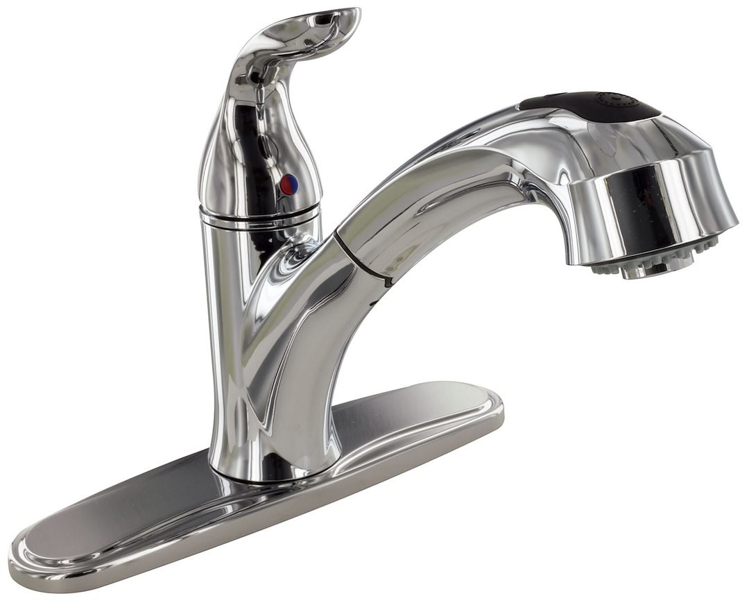 Valterra Faucet, Used for Kitchen, Single Piece 8 Inch Deck Mount, 10 Inch Pull Out Spout, Single Lever Handle – PF231341