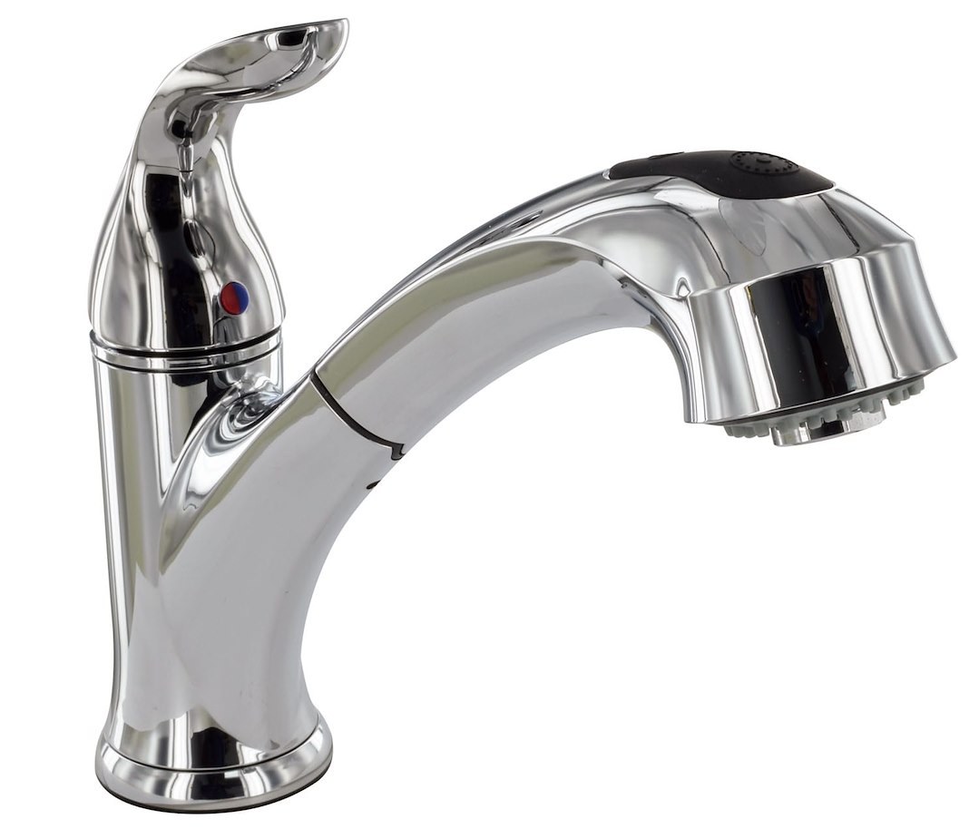 Valterra Faucet, Used for Kitchen, Single Piece 8 Inch Deck Mount, 10 Inch Pull Out Spout, Single Lever Handle – PF231341