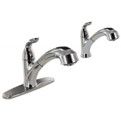 Valterra Faucet, Used for Kitchen, Single Piece 8 Inch Deck Mount, 10 Inch Pull Out Spout, Single Lever Handle – PF231341