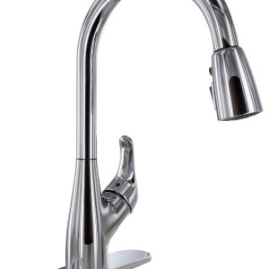 Valterra Faucet, Used for Kitchen, Single Piece 8 Inch Deck Mount, 15 Inch Pull Down Spout, Single Lever Handle – PF231361