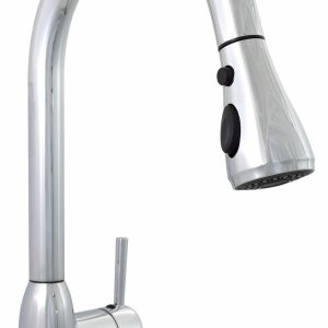 Valterra Faucet, Used for Kitchen, 8 Inch Deck Mount, Hi-Arc Spout with Power Boost Pull Down Sprayer, Single Lever Handle, Chrome – PF231366