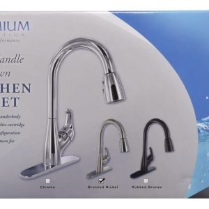 Valterra Faucet, Used for Kitchen, Single Piece 8 Inch Deck Mount, 15 Inch Pull Down Spout, Single Lever Handle – PF231461