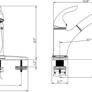 Valterra Faucet, Used for Kitchen, Single Piece 8 Inch Deck Mount, 10 Inch Pull Out Spout, Single Lever Handle – PF231541