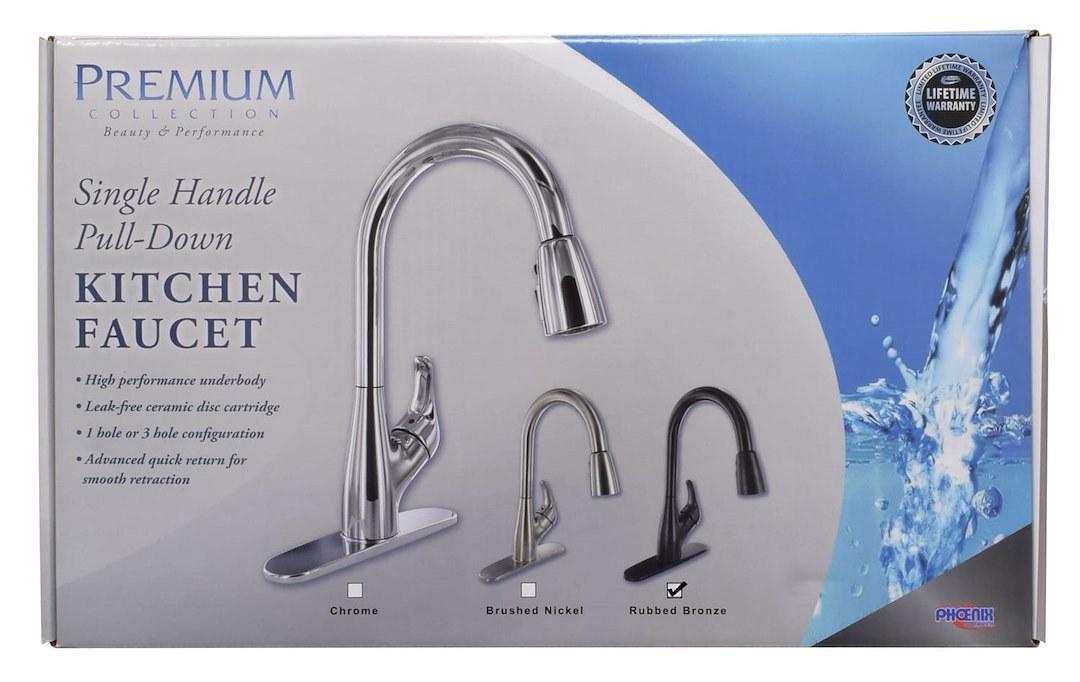 Valterra Faucet, Used for Kitchen, Single Piece 8 Inch Deck Mount, 15 Inch Pull Down Spout, Single Lever Handle – PF231561