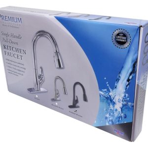 Valterra Faucet, Used for Kitchen, Single Piece 8 Inch Deck Mount, 15 Inch Pull Down Spout, Single Lever Handle – PF231561