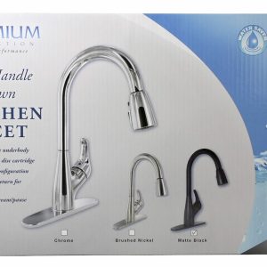 Valterra Faucet, Used for Kitchen, Single Piece 8 Inch Deck Mount, 15 Inch Pull Down Spout, Single Lever Handle – PF231761