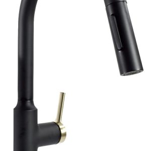 Valterra Faucet, Premium, Use for Kitchen, 8 Inch Deck Mount, Slimline Hi-Arc Spout with Pull Down Sprayer, Single Lever Handle – PF231780