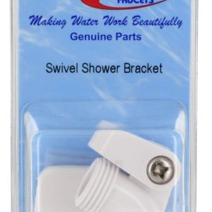 Valterra Shower Head Mount, Wall Mount, Single Position, With Swivel, Chrome Plated Connector, White, Plastic, With Blister Package – PF276003