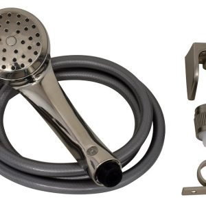 Valterra Shower Head, Air Fusion, Hand-Held with 60 Inch Vinyl Hose, With Single Function Spray Setting, Brushed Nickel Plated, Plastic – PF276047
