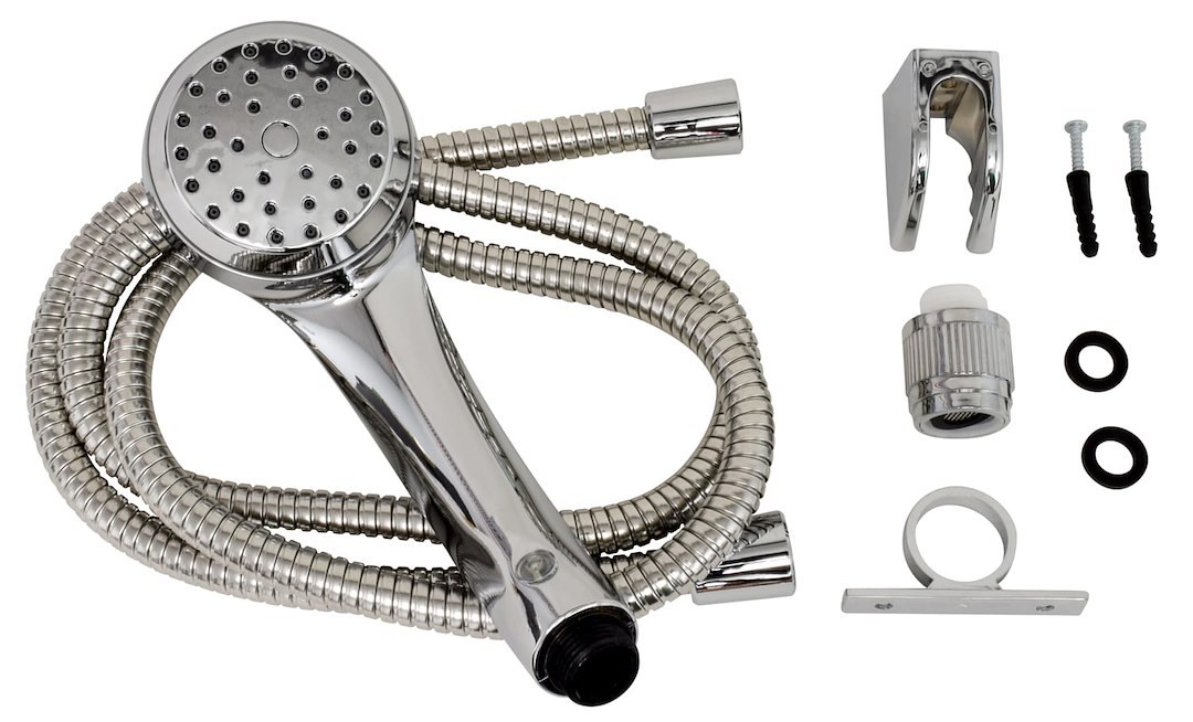 Valterra Shower Head, Air Fusion, Hand-Held with 60 Inch Stainless Steel Hose, With Single Function Spray Setting, Polished Chrome Plated – PF276048