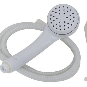 Valterra Shower Head, Air Fusion, Hand-Held with 60 Inch Vinyl Hose, With Single Function Spray Setting, White, Plastic – PF276050