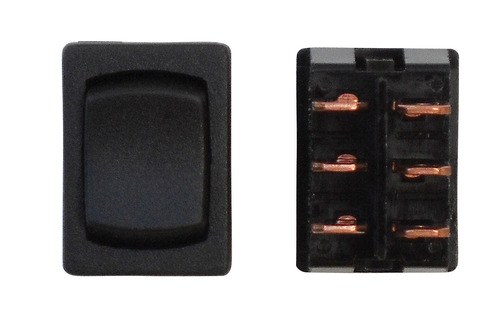 Valterra Multi Purpose Switch, Diamond Group, Rocker Switch Dual Pole Dual Throw, 6 Prong, 16 Amp/ 125 Volt AC, Black, 1 Per Card – DG267VP