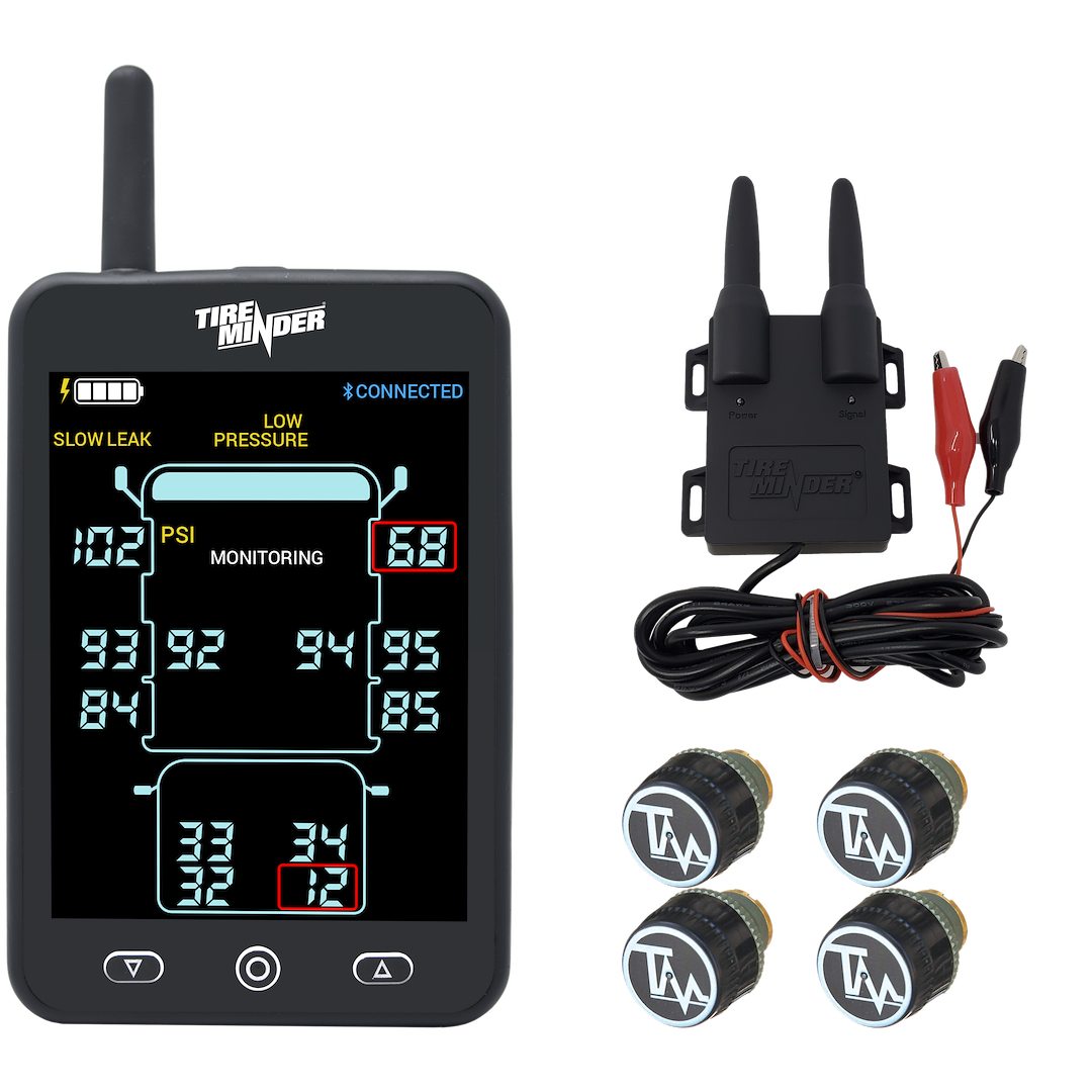 Valterra Tire Pressure Monitoring System – TPMS, Tireminder ®, Universal Fit, With Bluetooth Technology, 4 Standard Transmitters – TM22129