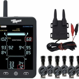 Valterra Tire Pressure Monitoring System – TPMS, Tireminder ® A1AS, Universal Fit, With Bluetooth Technology, 6 Flow Through Transmitters – TM22158