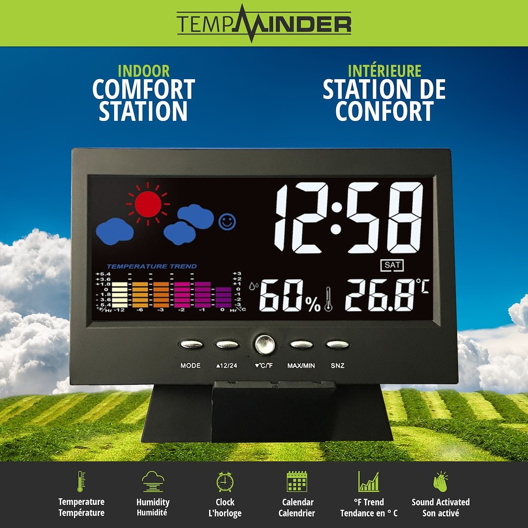 Valterra Weather Station, Tempminder ®, Used for Kitchen/ Bedroom and Office, Digital – TM22242VP
