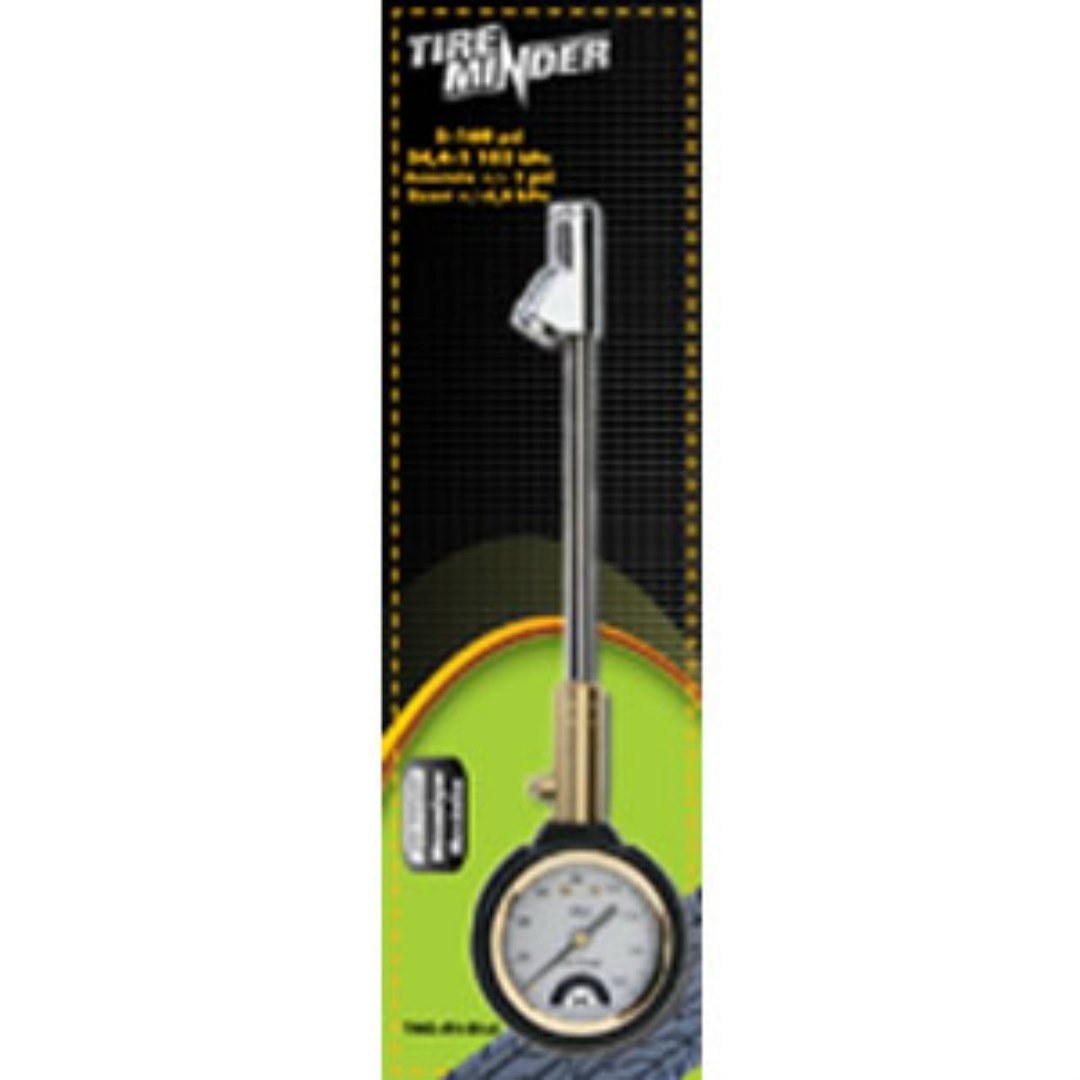 Valterra Tire Pressure Gauge, Tireminder ®, 10 Inch Stick Style with Dual Head, 5-160 Pounds Per Square Inch (PSI), Analog Display – TM22288VP