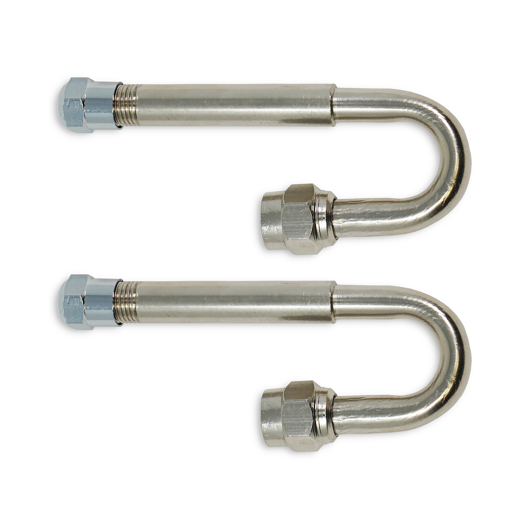 Valterra Valve Stem Extension, Tireminder ®, For Steel Rear Wheels, 180 Degree, Stainless Steel, Polished, Silver, With Cap – TM22301VP