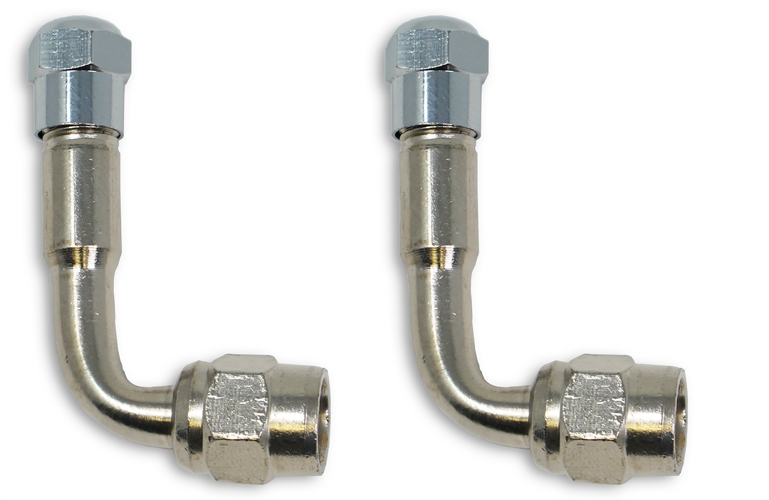Valterra Valve Stem Extension, Tireminder ®, For Steel Rear Wheels, 90 Degree, Stainless Steel, Polished, Silver, With Cap – TM22304VP