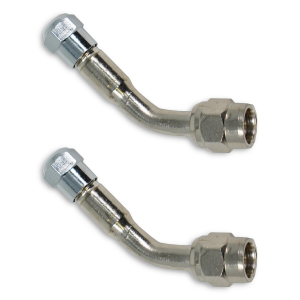 Valterra Valve Stem Extension, Tireminder ®, For Steel Rear Wheels, 45 Degree, Stainless Steel, Polished, Silver, With Cap – TM22305VP