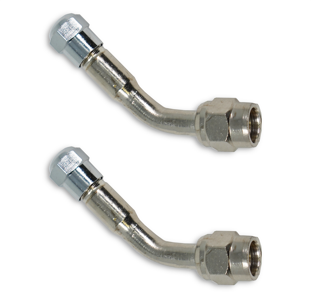 Valterra Valve Stem Extension, Tireminder ®, For Steel Rear Wheels, 45 Degree, Stainless Steel, Polished, Silver, With Cap – TM22305VP