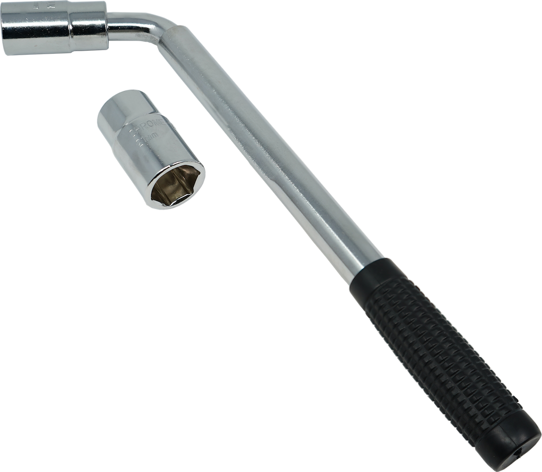 Valterra Lug Nut Wrench, Tireminder ®, Collapsible Wrench with Telescoping Handle Extending to 19 Inch Length, 1/2 Inch Drive, Silver – TM22315VP
