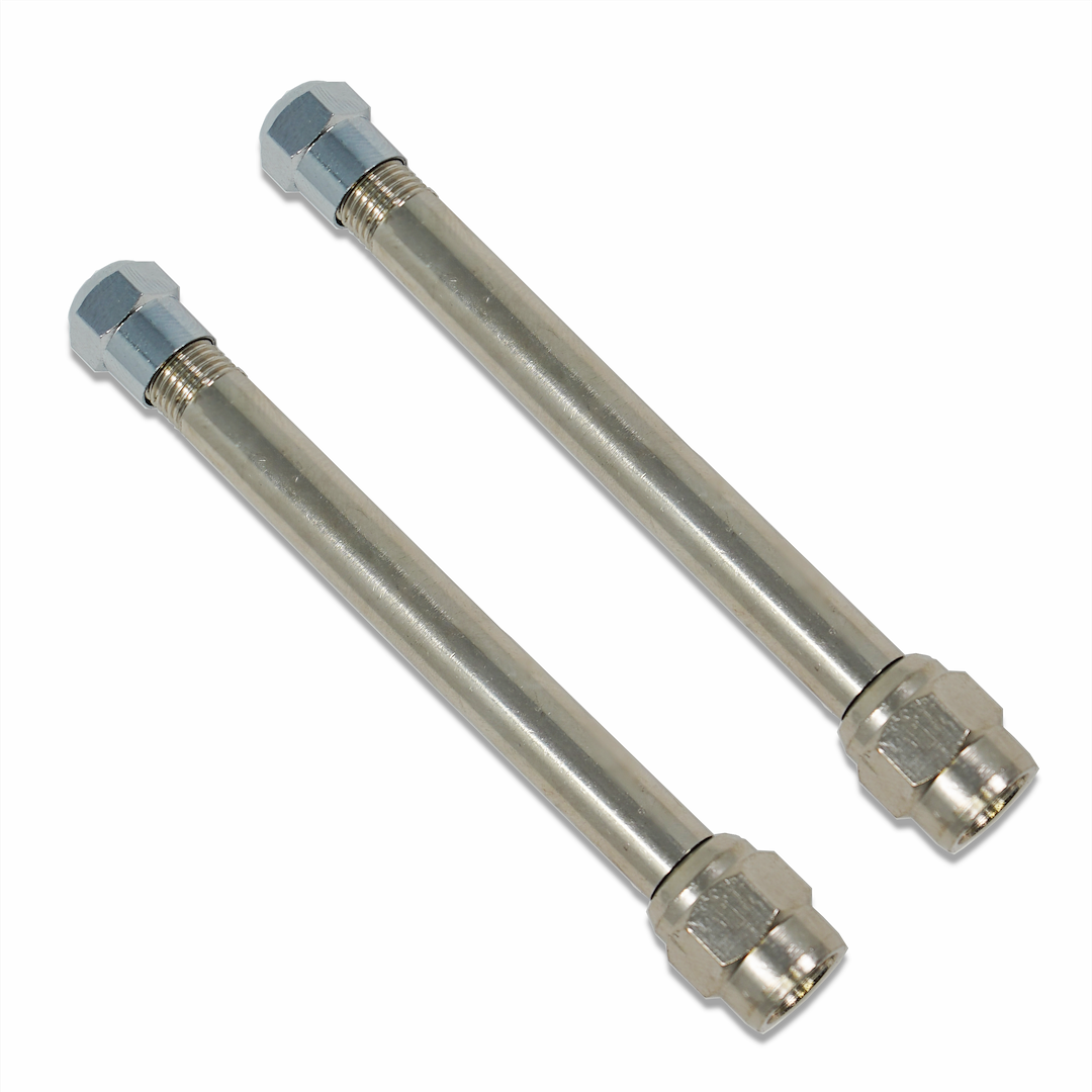 Valterra Valve Stem Extension, Tireminder ®, 3 Inch Length, Stainless Steel, Polished, Silver, With Cap, TPMS Compatible, Set of 2 – TM22316VP
