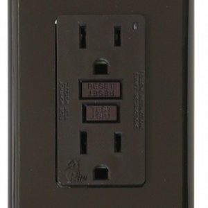 Valterra Receptacle, Diamond Group, Indoor/ Outdoor Use, 15 Amp or 20 Amp/ 120 Volt AC Power, Ground Fault Interrupter Type, Brown – DG15BVP