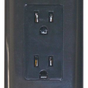 Valterra Receptacle, Decor ®, Indoor Use, 125 Volt AC Power, Non Ground Fault Interrupter, Dual Receptacle, Black, With Receptacle Cover – DG15BKVP
