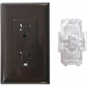 Valterra Receptacle, Decor ®, Indoor/ Outdoor Use, 15 Amp/ 120 Volt AC Power, Non Ground Fault Interrupter, Dual Receptacle, Brown – DG15BRVP