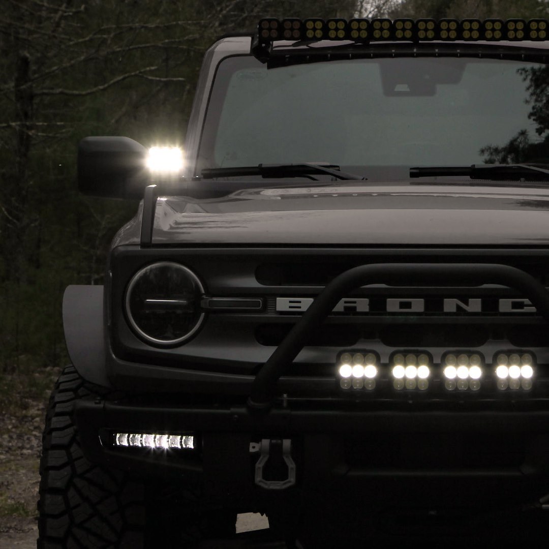 Vision X Driving/ Fog Light, Dura Pro, LED, Dual-Color DRL, 6 Cree Xpl Hi LED 8 Watt Bulb, Rectangular, 96 Watt at 8 Amp Draw – DURA2-DL6CBKIT