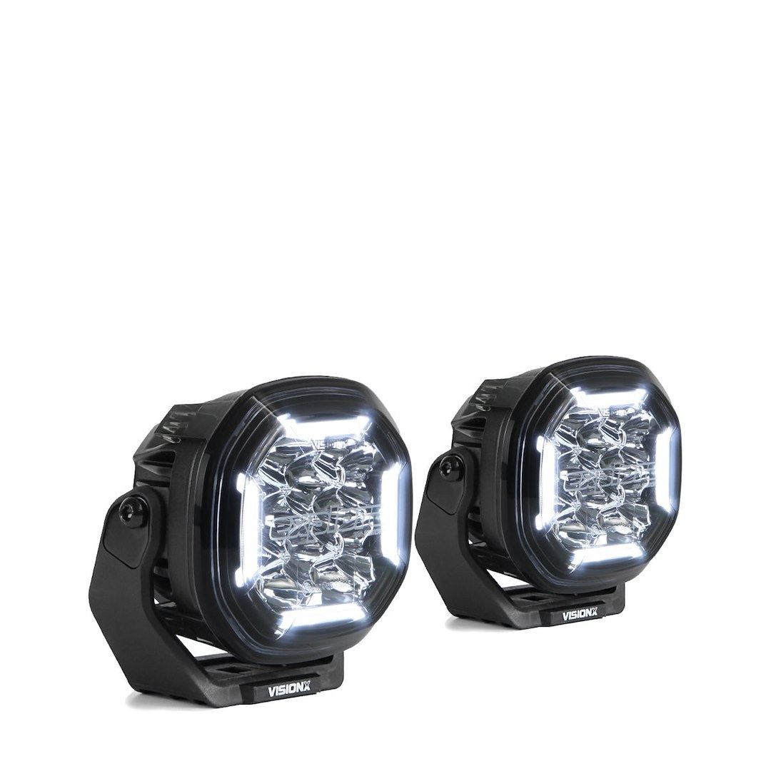 Vision X Driving/ Fog Light, Explora, LED, Dual-Color DRL, Cree Xte LED 5 Watt Bulb, Round, 90 Watt at 7.5 Amp Draw, 11 to 32 Volt DC – EX-DL12SKIT