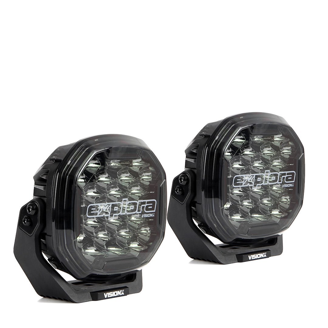 Vision X Driving/ Fog Light, Explora, LED, Dual-Color DRL, Cree Xte LED 5 Watt Bulb, Round, 128 Watt at 10.67 Amp Draw, 11 to 32 Volt DC – EX-DL24SKIT