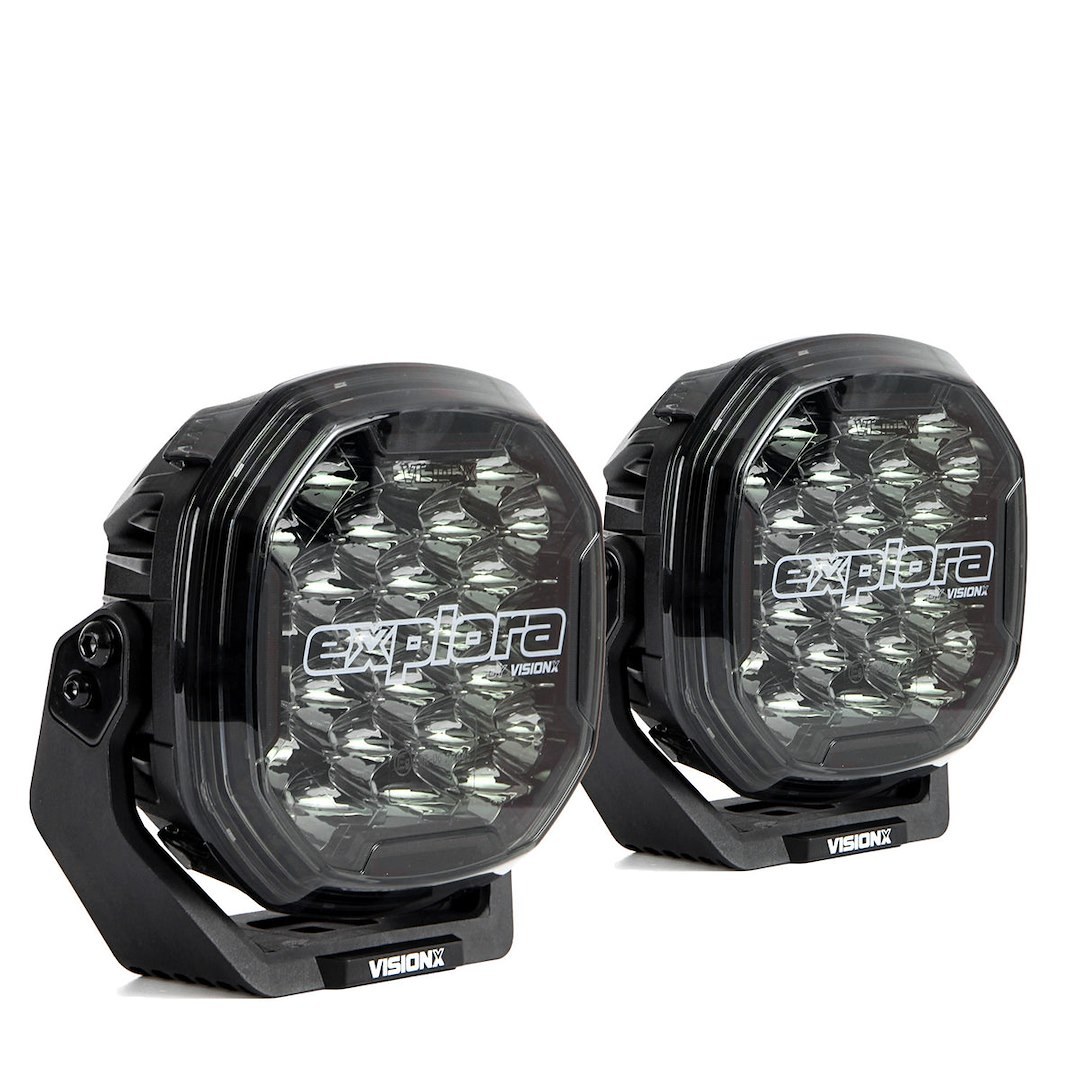 Vision X Driving/ Fog Light, Explora, LED, Dual-Color DRL, Cree Xte LED 5 Watt Bulb, Round, 240 Watt at 20 Amp Draw, 9 to 32 Volt DC – EX-DLX24SKIT