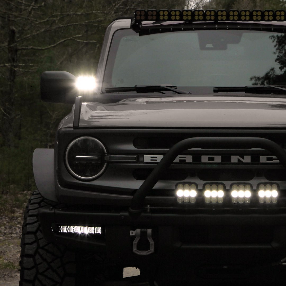Vision X Driving/ Fog Light, Dura Pro, LED, Dual-Color DRL, 9 Cree Xpl Hi LED 8 Watt Bulb, Rectangular, 144 Watt at 12 Amp Draw – DURA2-DL9CBKIT