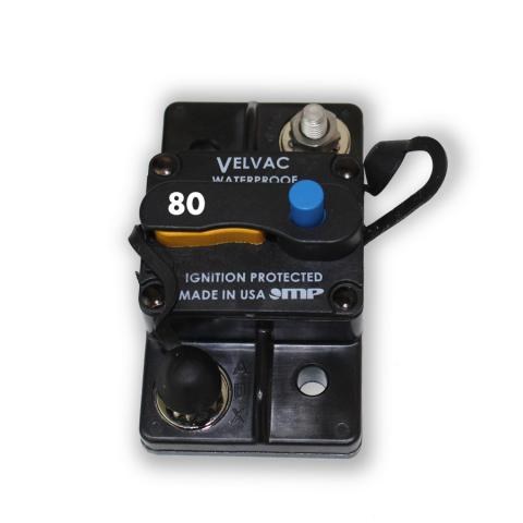 Velvac Circuit Breaker, 80 Amp, 30 Volt DC, Flush Mount – 091006