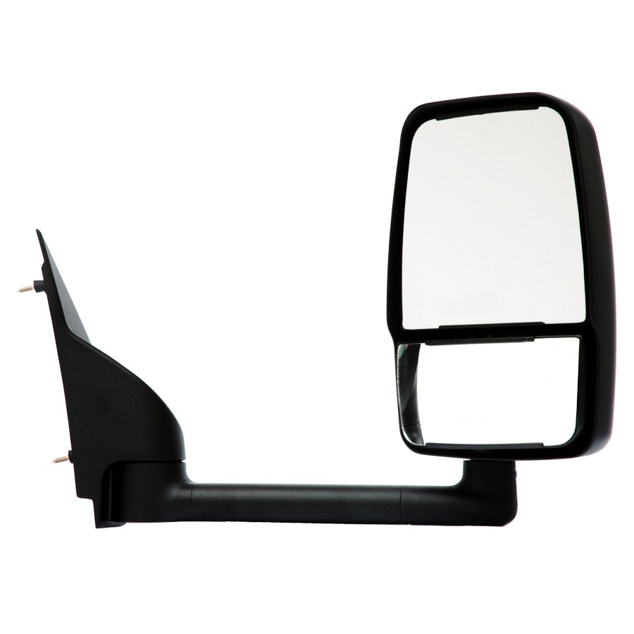 Velvac Exterior Mirror, 2020 Model, Deluxe Head, Right Side, Black, Manual Flat and Convex Glass, Foldaway, Without Heated Mirrors – 714546