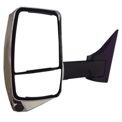Velvac Exterior Mirror, Driver Side, 2020XG Model Deluxe Head, Single, Chrome Head with Black Arm – 719985