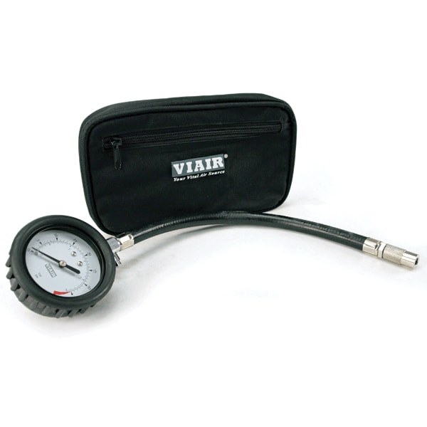Viair Tire Pressure Gauge, 2-1/2 Inch Round, Analog White Dial, 0-15 Pounds Per Square (PSI) – 90059